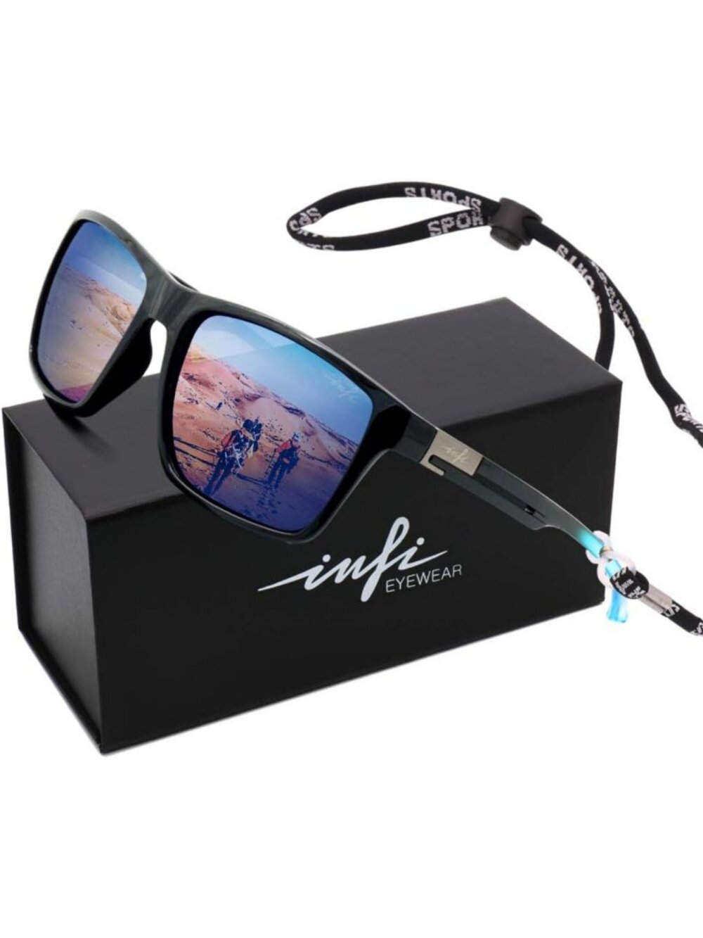 Polarized Sports Sunglasses for Men & Women - UV Protection, Square Design
